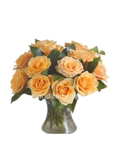 Bouquet di roselline arancio
